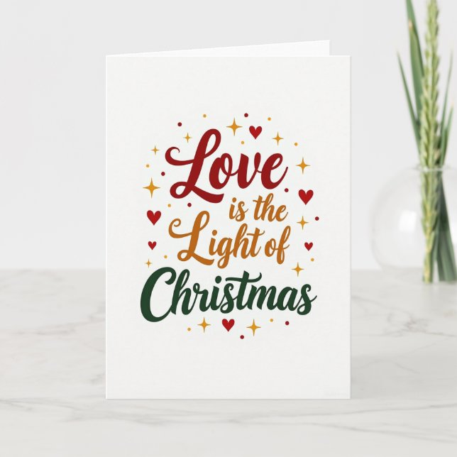 Love Light Script Christmas Card (Front)