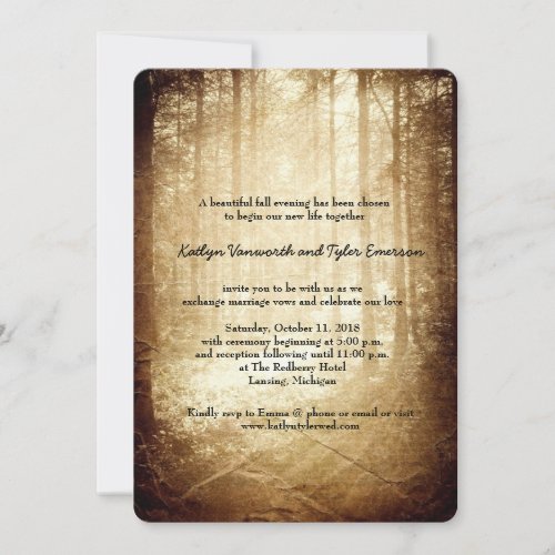 Love Light Shines In Vintage Retro Fall Wedding Custom Invite