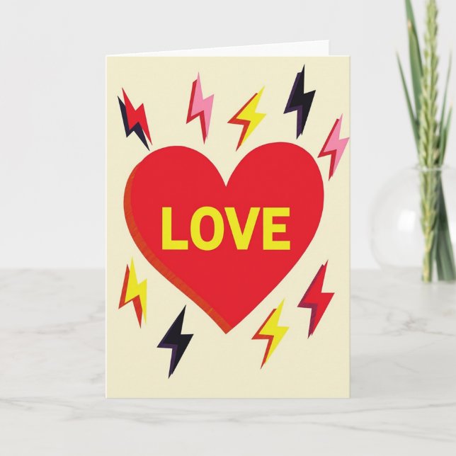 Love Lightning Heart Card (Front)
