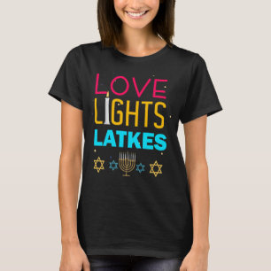 Love Lights Latkes   Hanukkah Festival T-Shirt