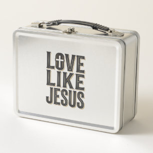 Love Like Jesus Christian Typography Design_1 Metal Lunch Box