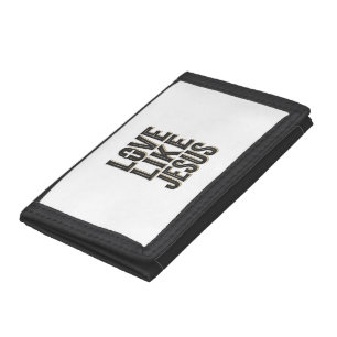Love Like Jesus Christian Typography Design_1 Trifold Wallet