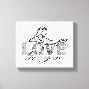 Love Like Jesus Christian Typography Design Canvas Print
