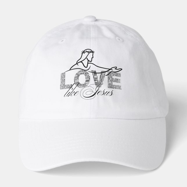 Love Like Jesus Christian Typography Design Hat (Front)