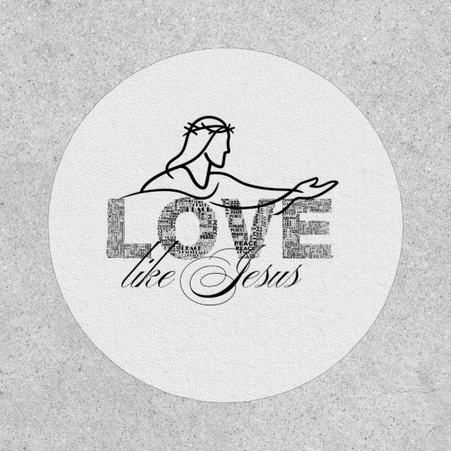 Love Like Jesus Christian Typography Design Patch (Front)