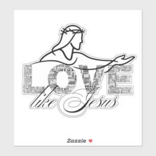 Love Like Jesus Christian Typography Design Sticker