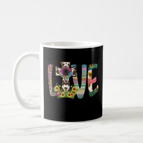 Love Like Jesus Cross Flowers Leopard  Coffee Mug