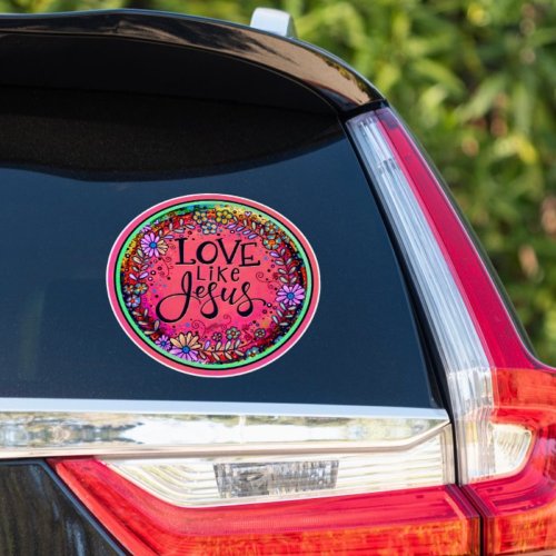 Love like Jesus Floral Pink Inspirivity Sticker