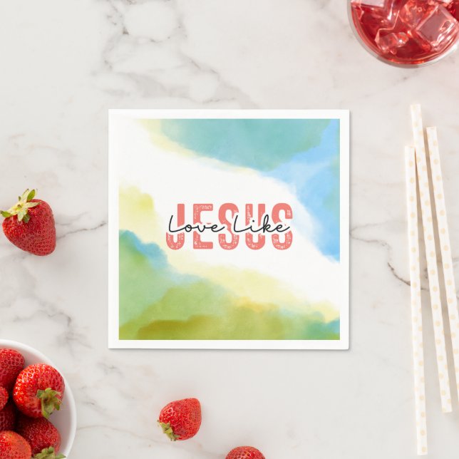 Love Like Jesus Inspirational Christian Quote Napkins (Insitu)