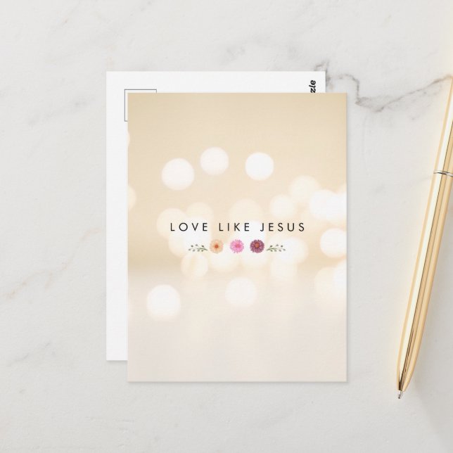 LOVE LIKE JESUS inspirational Postcard (Front/Back In Situ)