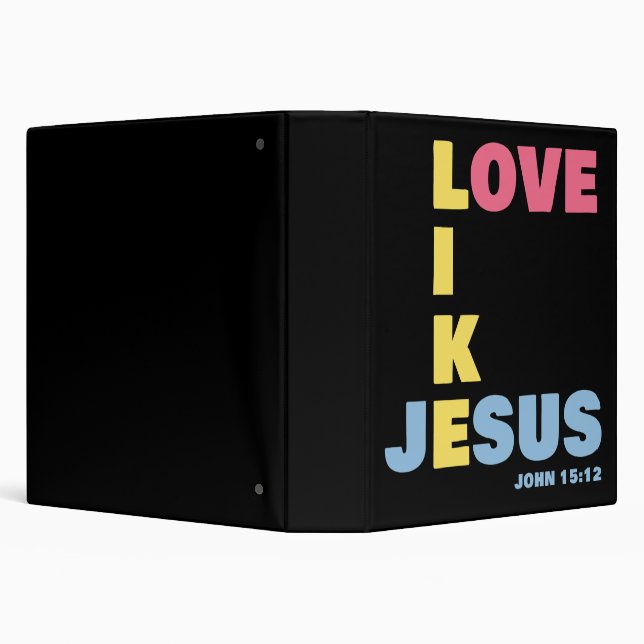 Love Like Jesus – John 15:12 Women's Christian 3 Ring Binder (Background)