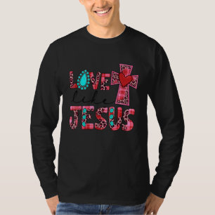 Love Like Jesus Pink Leopard Plaid Christian Valen T-Shirt