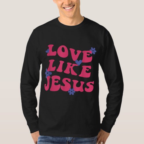 Love Like Jesus Retro_ Smiley Face Aesthetic T_Shirt