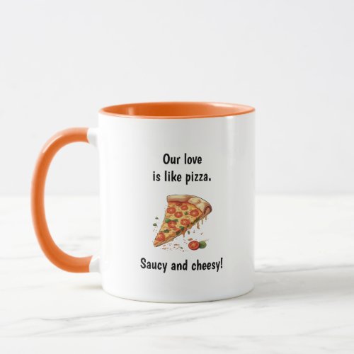 Love Like Pizza Funny Food Pun Saying Mug