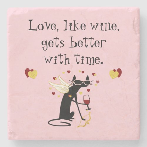 Love Like Wine Valentine Stone Coaster