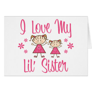 Love Lil Sister Pink Girls Cards