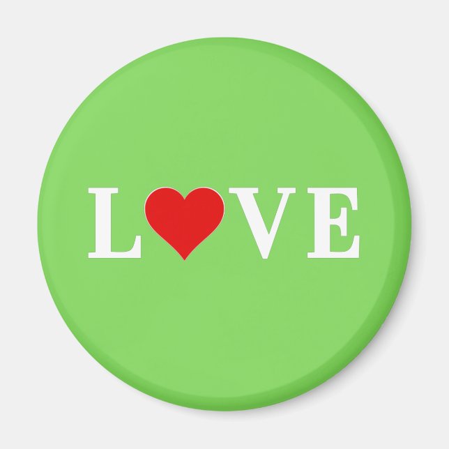 LOVE Lime Green Magnet (Front)