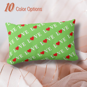 LOVE Lime Green Modern Chic Elegant Minimalist Fun Lumbar Pillow