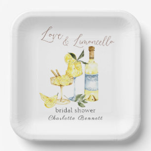 Love Limoncello Cocktail Bridal Shower Paper Plates