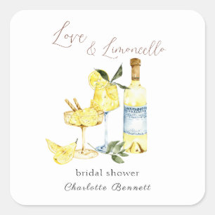 Love Limoncello Cocktail Bridal Shower Square Sticker