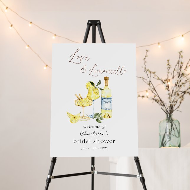 Love Limoncello Cocktail Welcome Bridal Shower Foam Board (In Situ (Stand))