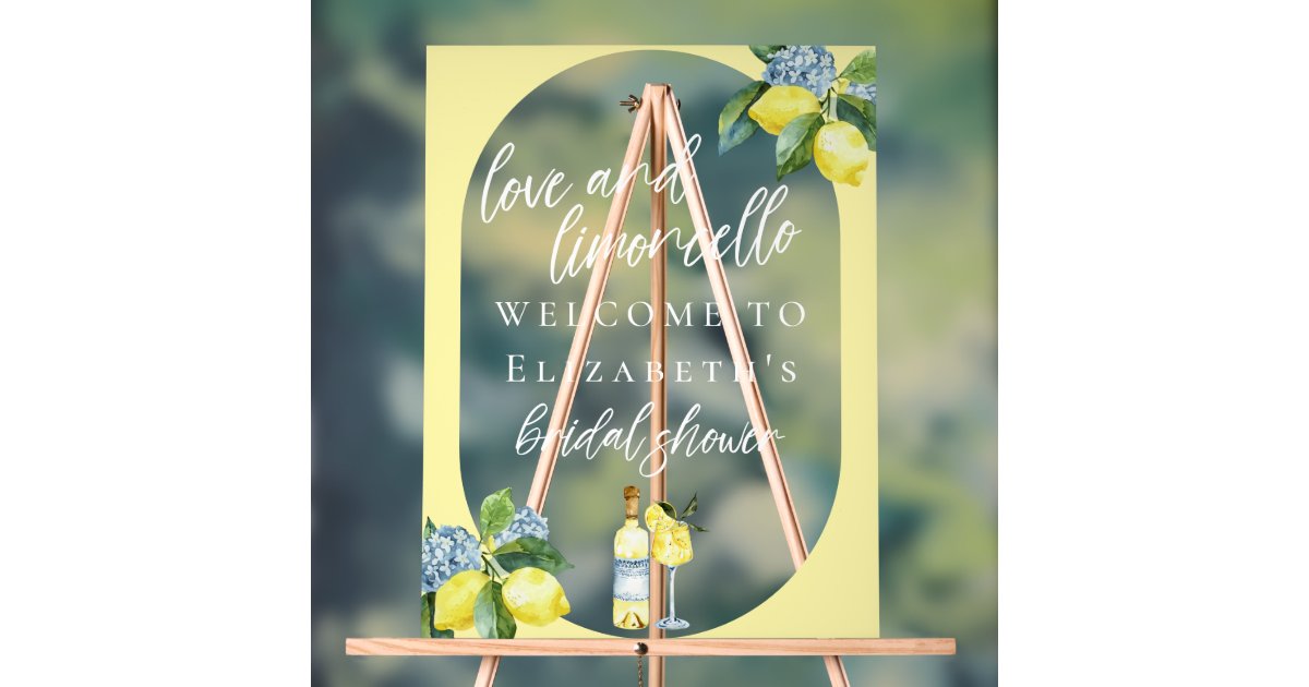Limoncello Sign Love Limoncello Italian Handwritten Bridal Shower Acrylic Sign | Zazzle