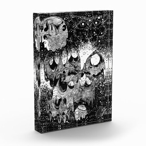 Love Line Illustration Acrylic Block