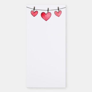 Love Line Watercolor Style Heart Magnetic Notepad