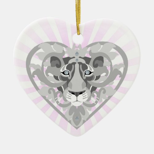 Love Lioness Locketstarburstheart_shapedornament Ceramic Ornament
