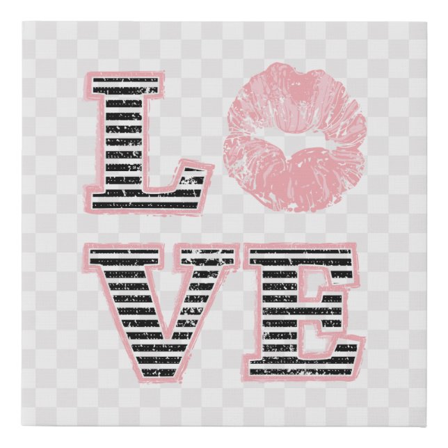 Love Lips Faux Canvas Print (Front)