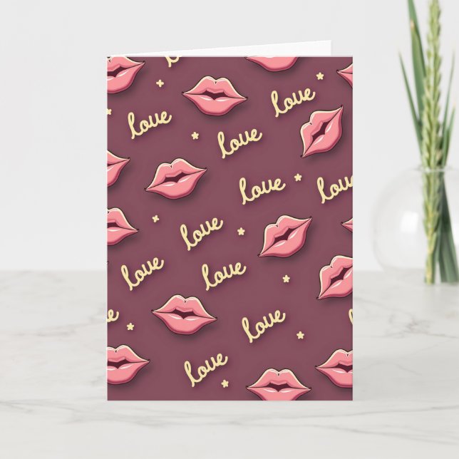Love Lips Modern Art Card (Front)