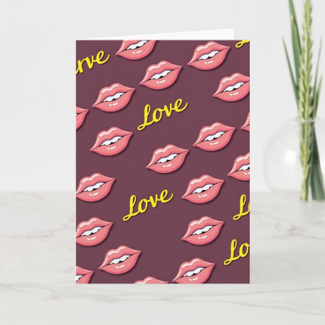 Love Lips Pattern Sweet Card (Front)