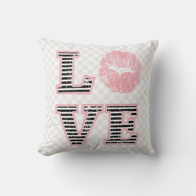 Love Lips Throw Pillow (Front)