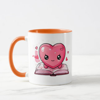 Love & Literature Mug – Cute Heart Reading Mug