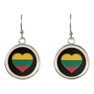 Love Lithuania & flag fashion heart /sport Earring Earrings
