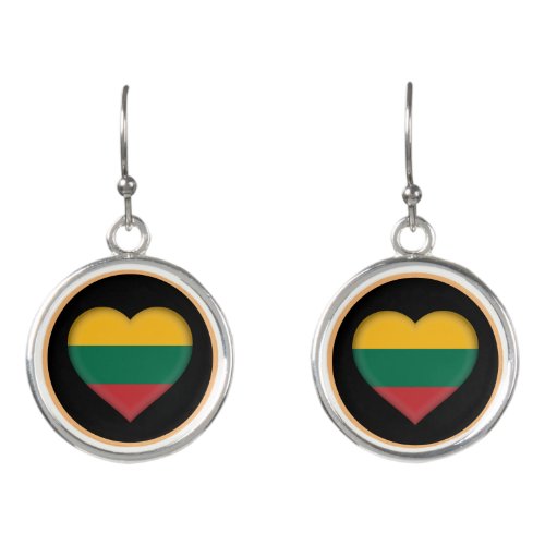 Love Lithuania  flag fashion heart sport Earring Earrings