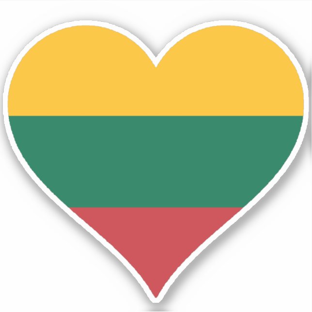 Love Lithuania Flag Sticker (Front)