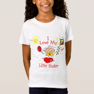 Love Little Sister Stick Figure Girl T-Shirt