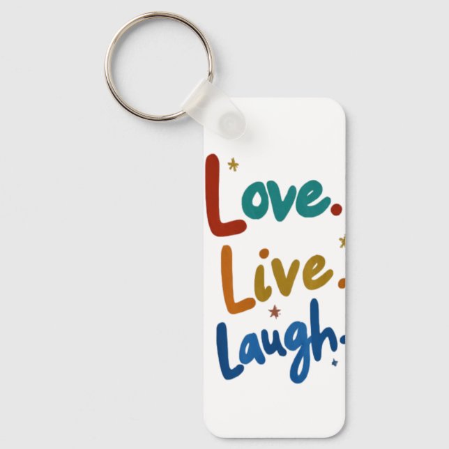 Love, Live, Laugh Aluminum Rectangle T-Shirt Keychain (Front)