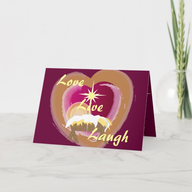 Love, Live Laugh-Customize Holiday Card (Front)