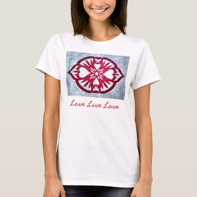 Love Live Love T-shirt Heart Art (Front)