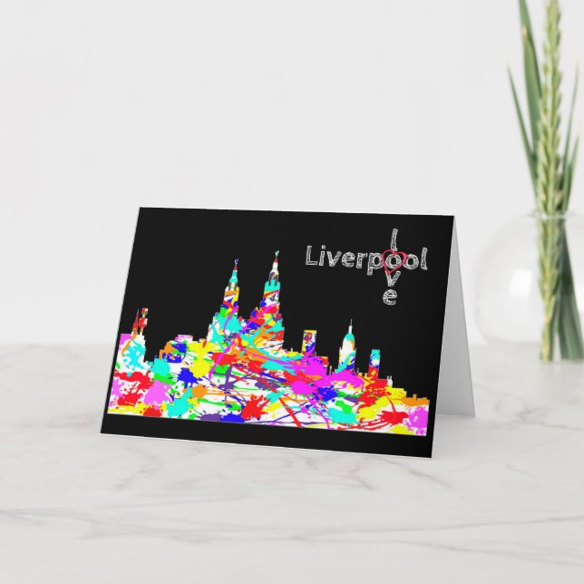 Love Liverpool - Liverpool Skyline Greeting Card (Front)