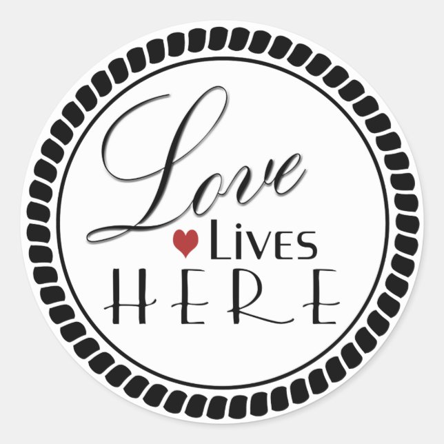 Love Lives Here Classic Round Sticker (Front)