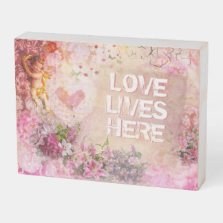 Love Lives Here (customizable)  Wooden Box Sign