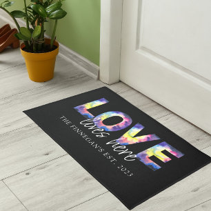 Love Lives Here Door Mat