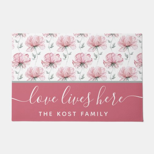 Love Lives Here Door Mat