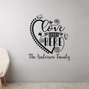 Love Lives Here Family Personalized name  Wall Decal
