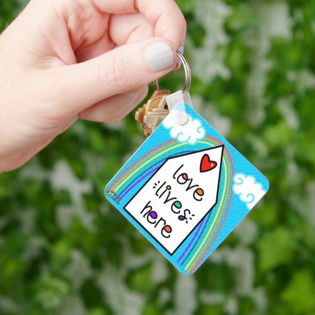 Love Lives Here Keychain (Hand)
