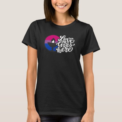 Love lives here LGBTQ bisexual Unitarian Universal T_Shirt