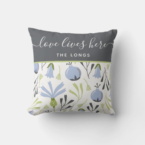 Love Lives Here Name Throw Pillow